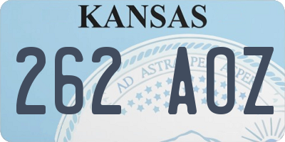 KS license plate 262AOZ