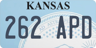 KS license plate 262APD