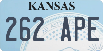 KS license plate 262APE