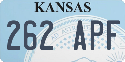 KS license plate 262APF