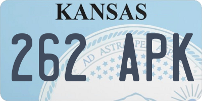 KS license plate 262APK
