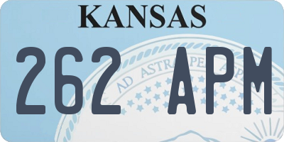 KS license plate 262APM