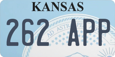 KS license plate 262APP