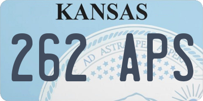 KS license plate 262APS