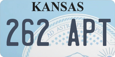 KS license plate 262APT