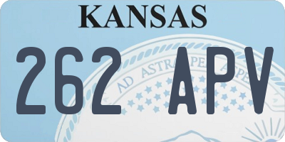 KS license plate 262APV