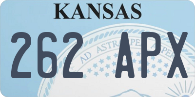 KS license plate 262APX