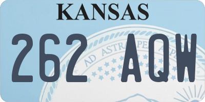 KS license plate 262AQW