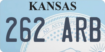 KS license plate 262ARB