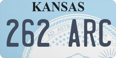 KS license plate 262ARC