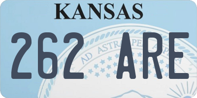 KS license plate 262ARE