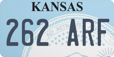 KS license plate 262ARF