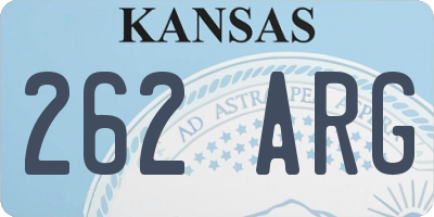 KS license plate 262ARG