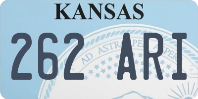 KS license plate 262ARI