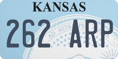 KS license plate 262ARP