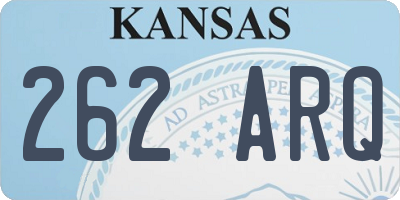 KS license plate 262ARQ