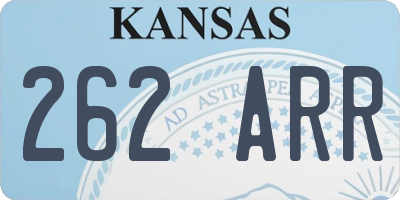 KS license plate 262ARR