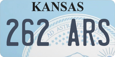 KS license plate 262ARS