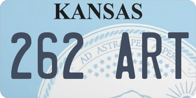 KS license plate 262ART