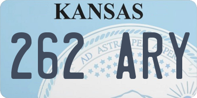 KS license plate 262ARY