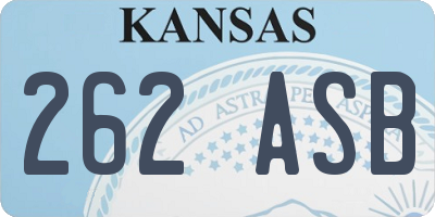 KS license plate 262ASB
