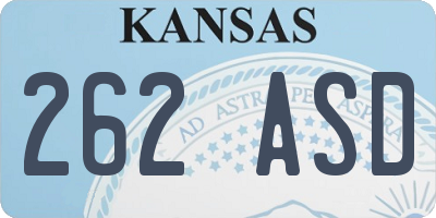 KS license plate 262ASD