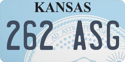 KS license plate 262ASG