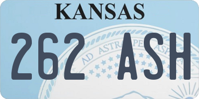 KS license plate 262ASH