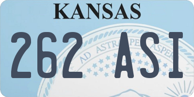 KS license plate 262ASI