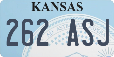 KS license plate 262ASJ