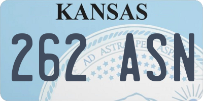 KS license plate 262ASN