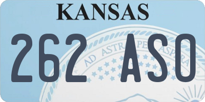 KS license plate 262ASO