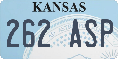 KS license plate 262ASP