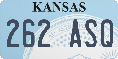 KS license plate 262ASQ