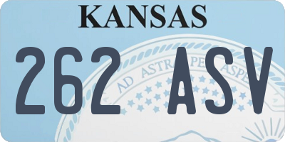 KS license plate 262ASV
