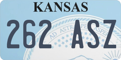 KS license plate 262ASZ