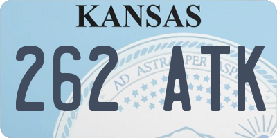 KS license plate 262ATK