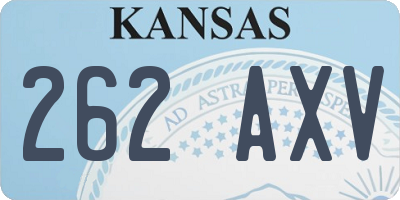 KS license plate 262AXV