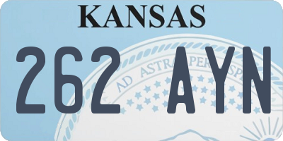 KS license plate 262AYN