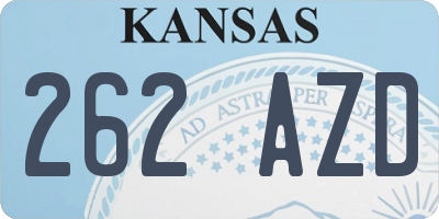 KS license plate 262AZD
