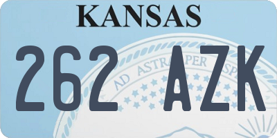 KS license plate 262AZK