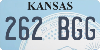 KS license plate 262BGG