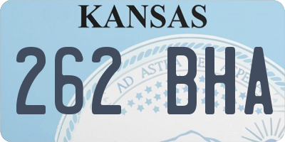 KS license plate 262BHA