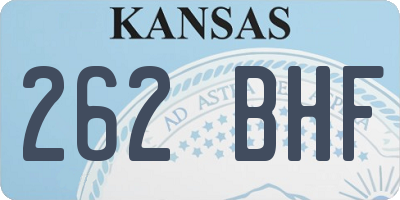 KS license plate 262BHF