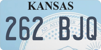 KS license plate 262BJQ
