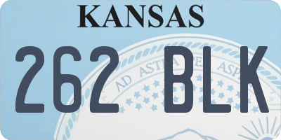 KS license plate 262BLK