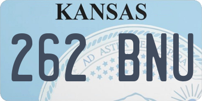 KS license plate 262BNU