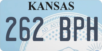 KS license plate 262BPH