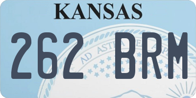 KS license plate 262BRM