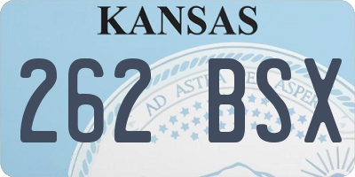 KS license plate 262BSX